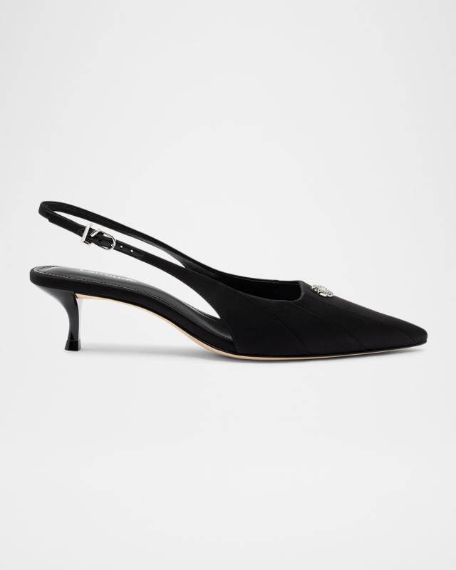 Maxine Viscose Kitten Slingback Pumps